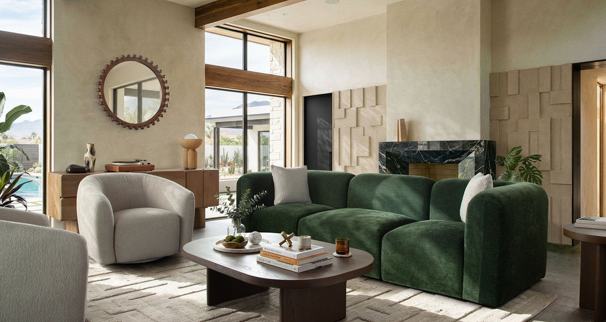 Echo Modular Sectional Sofa – 3-Piece Modular Sofa / Spruce Green Fabric – view 14 – Lusso Furniture Miami