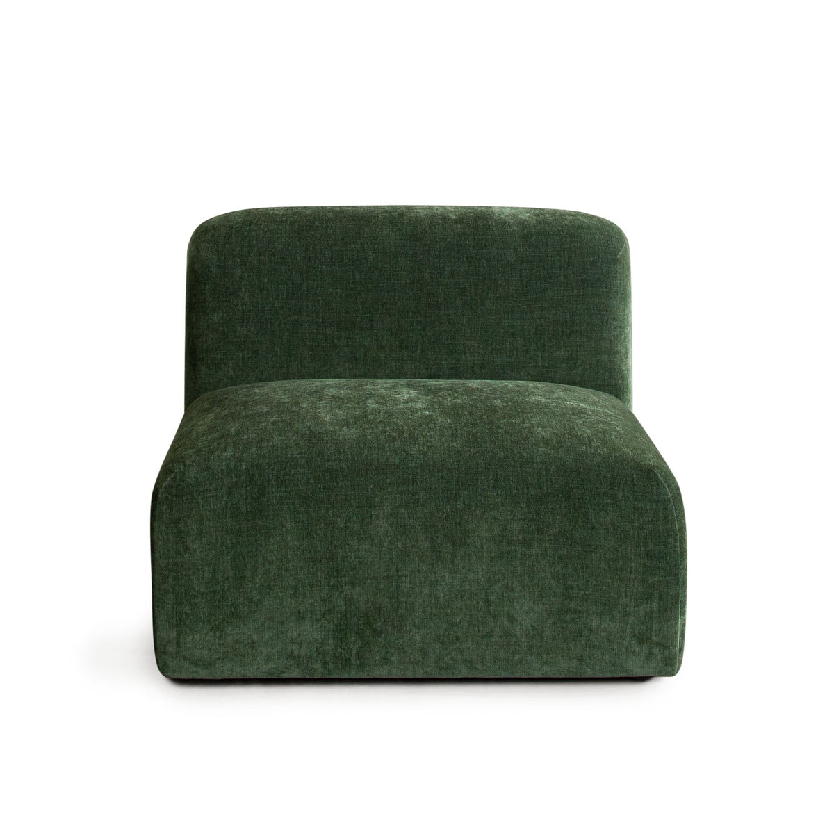 Echo Modular Sectional Sofa – Armless Chair / Spruce Green Fabric – alternate view – Lusso Furniture Miami