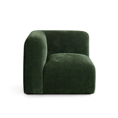 Echo Modular Sectional Sofa – Corner Chair / Spruce Green Fabric – view 11 – Lusso Furniture Miami
