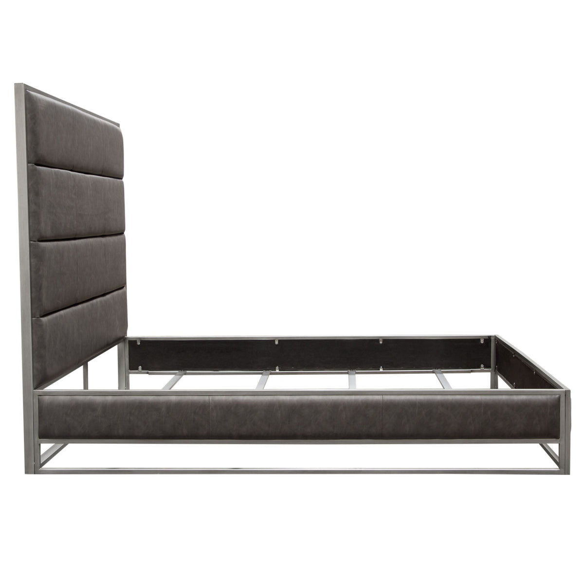 Empire Channel Tufted Metal Frame Bed – room setting – Lusso Furniture Miami