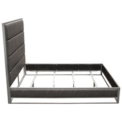 Empire Channel Tufted Metal Frame Bed – back view – Lusso Furniture Miami