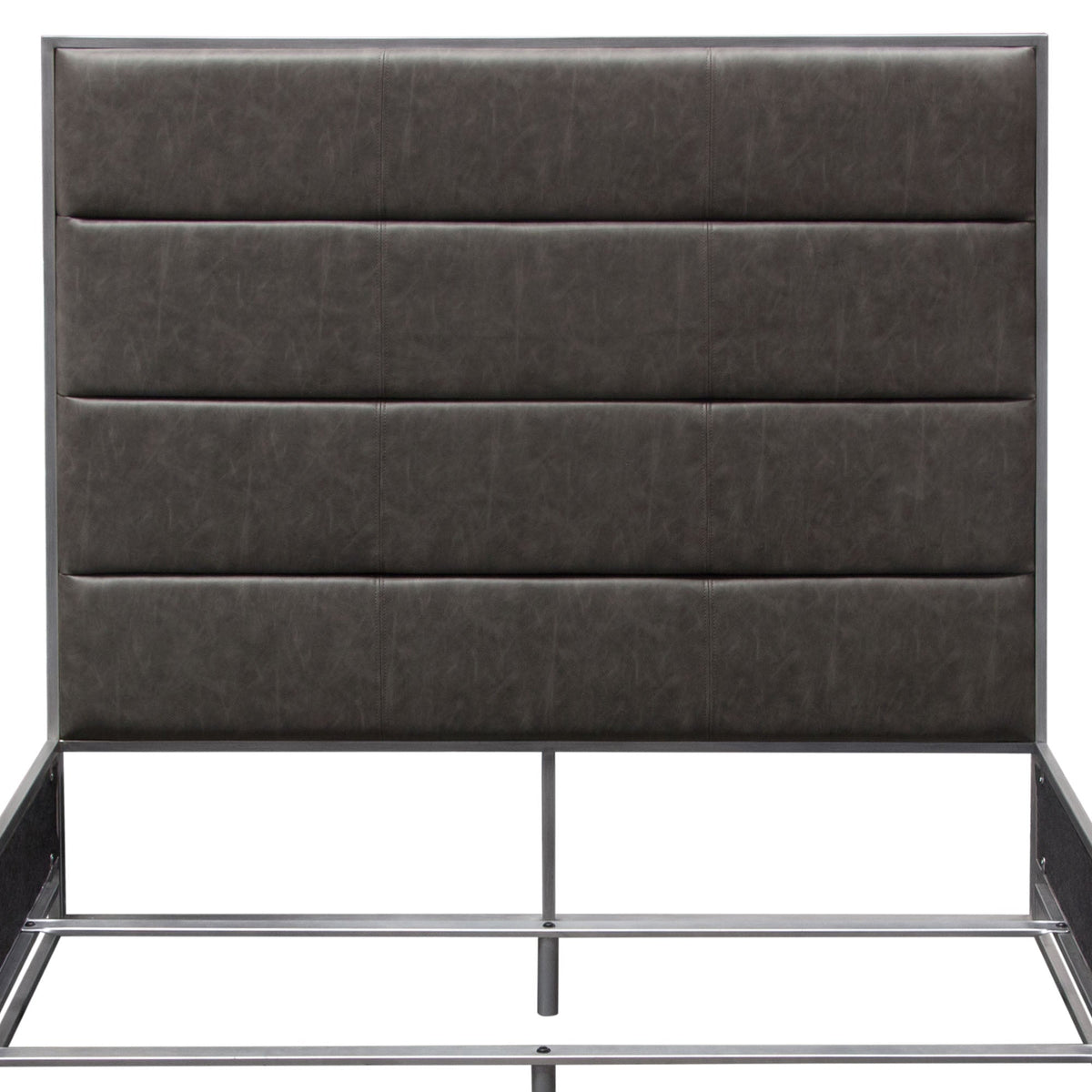 Empire Channel Tufted Metal Frame Bed – close-up – Lusso Furniture Miami