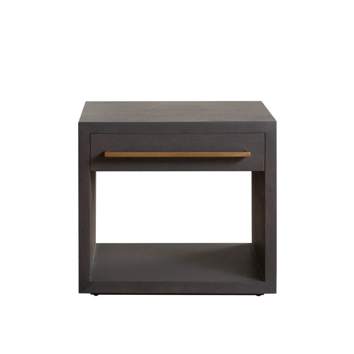 Encore Mango Wood End Table – Grey Oak Finish – front view – Lusso Furniture Miami