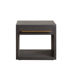Encore Mango Wood End Table – Grey Oak Finish – front view – Lusso Furniture Miami