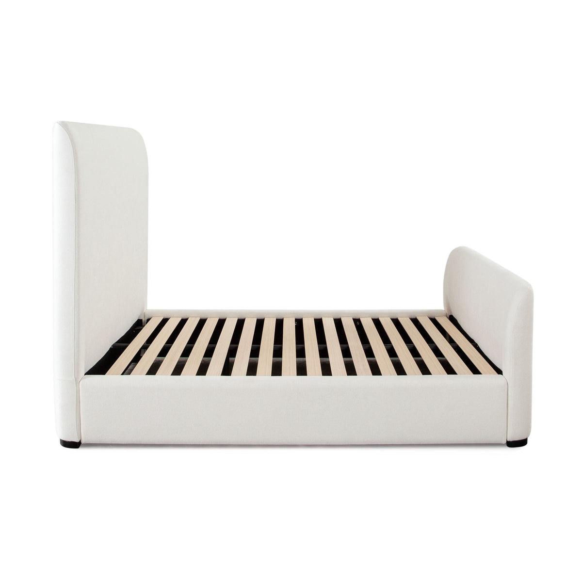 Eve Contoured Upholstered Bed – side view – Lusso Furniture Miami