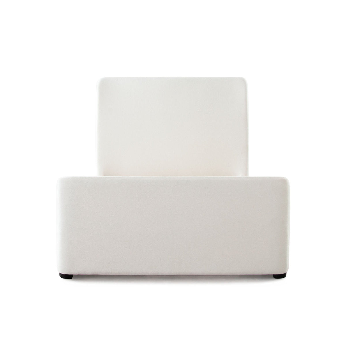 Eve Contoured Upholstered Bed – Queen / Elite Ivory Fabric – front view – Lusso Furniture Miami