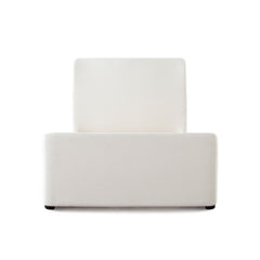 Eve Contoured Upholstered Bed – Queen / Elite Ivory Fabric – front view – Lusso Furniture Miami