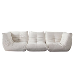Ezra Pleated Floor Modular Sofa – 3-Piece Modular Sofa / Cream Fabric – view 17 – Lusso Furniture Miami