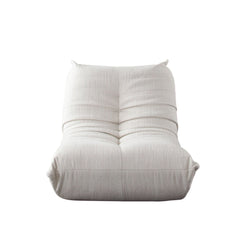Ezra Pleated Floor Modular Sofa – Armless Chair / Cream Fabric – front view – Lusso Furniture Miami