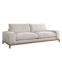 Fallon Wood Trim Fabric Sofa – angle view – Lusso Furniture Miami