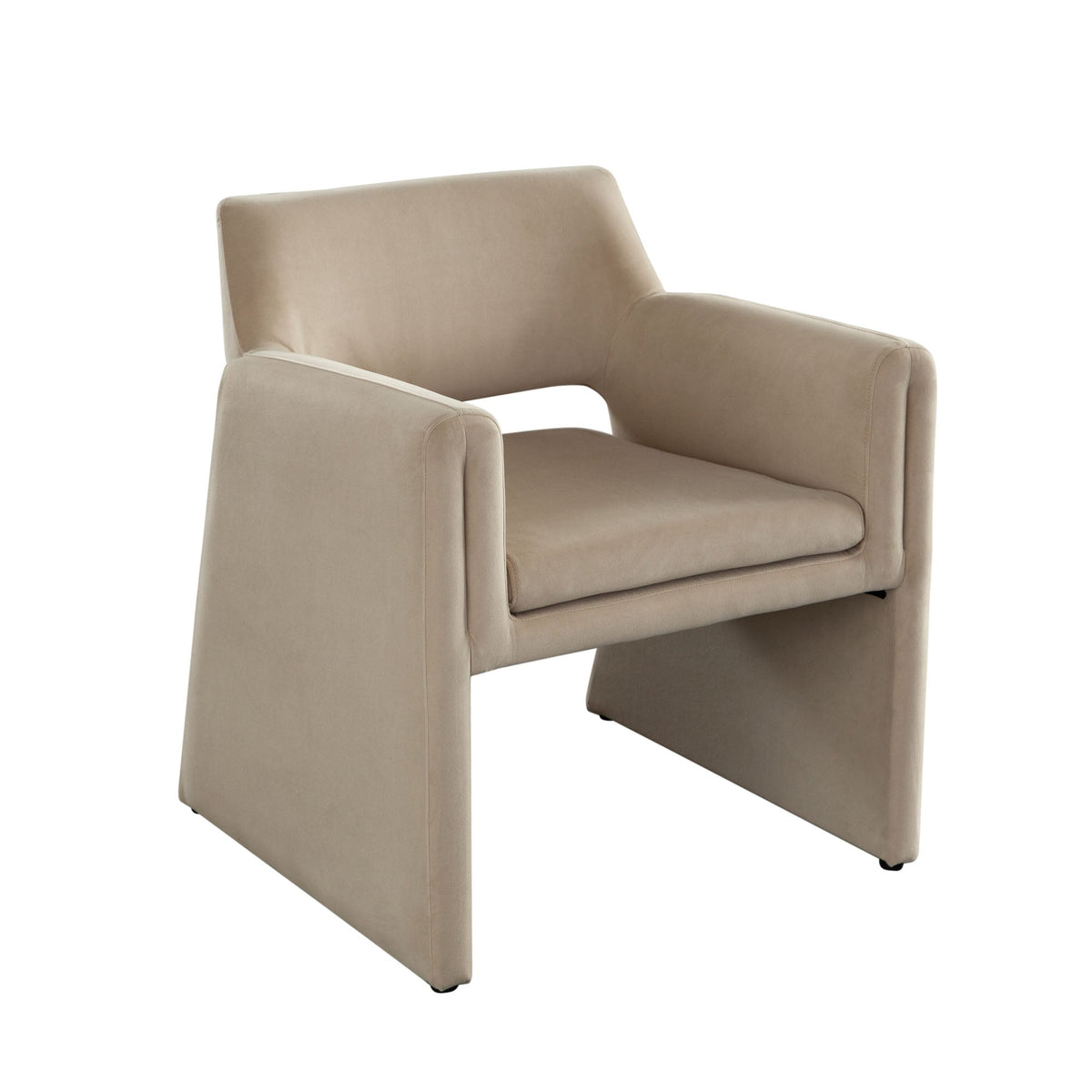 Flynn Performance Velvet Dining Chair – angle view – Lusso Furniture Miami