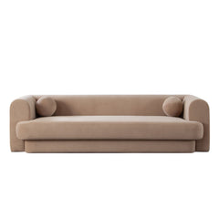 Form Modern Fabric Sofa – Camel Performance Velvet – front view – Lusso Furniture Miami