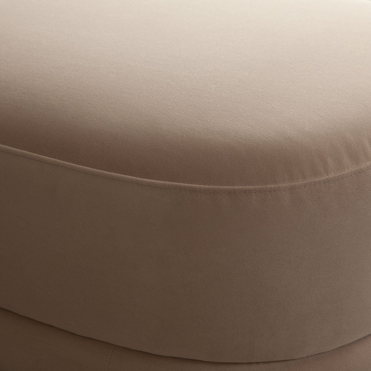 Fox Oval Upholstered Accent Bench – detail – Lusso Furniture Miami