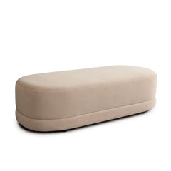 Fox Oval Upholstered Accent Bench – angle view – Lusso Furniture Miami
