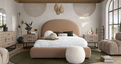 Fox Arched Upholstered Bed – side view – Lusso Furniture Miami