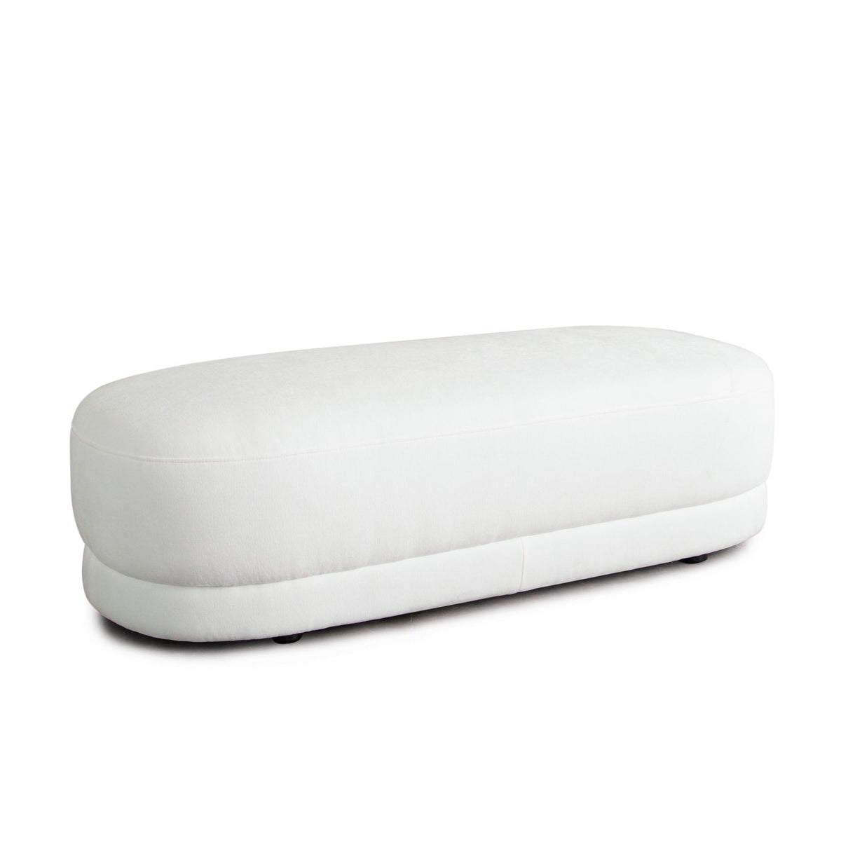 Fox Oval Upholstered Accent Bench – top view – Lusso Furniture Miami