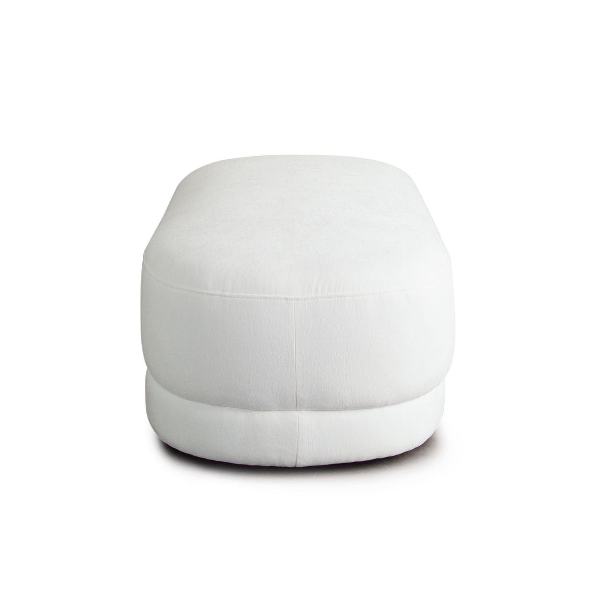 Fox Oval Upholstered Accent Bench – close-up – Lusso Furniture Miami