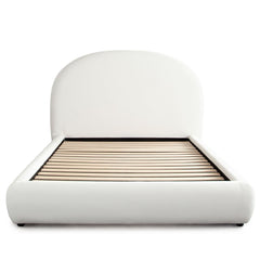 Fox Arched Upholstered Bed – Queen / White Performance Fabric – top view – Lusso Furniture Miami