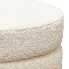 Helix Round Boucle Ottoman – back view – Lusso Furniture Miami