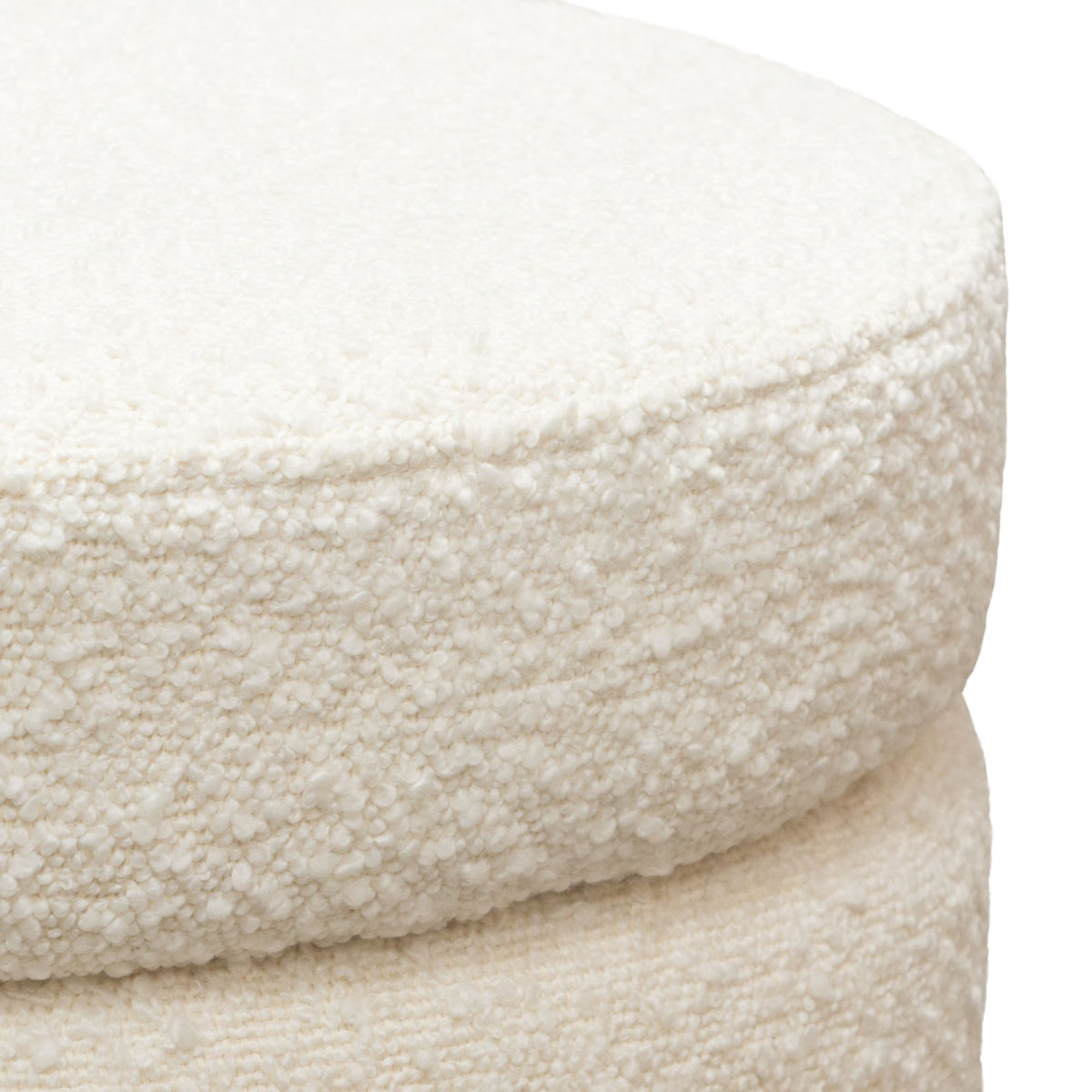 Helix Round Boucle Ottoman – back view – Lusso Furniture Miami
