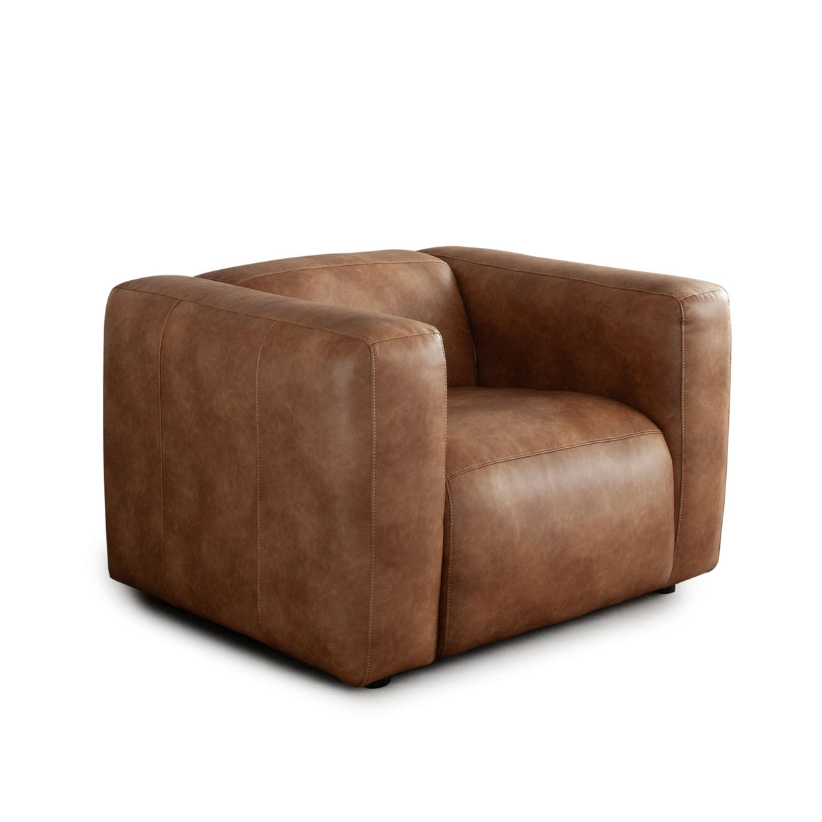 Hyde Leatherette Accent Chair – angle view – Lusso Furniture Miami