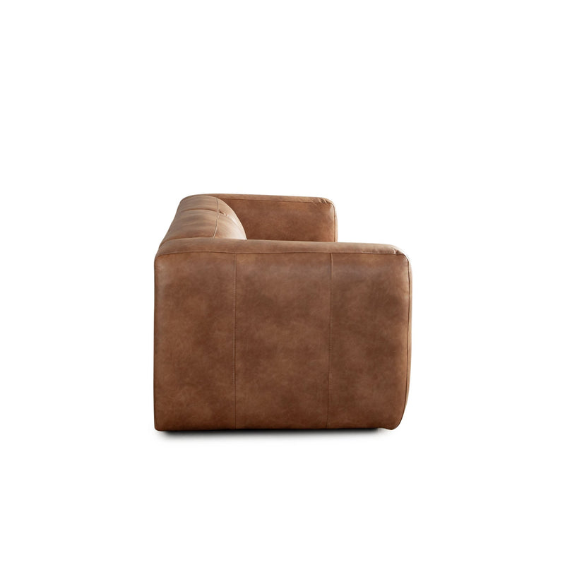 Hyde Saddle Brown Leatherette Sofa-zoom-