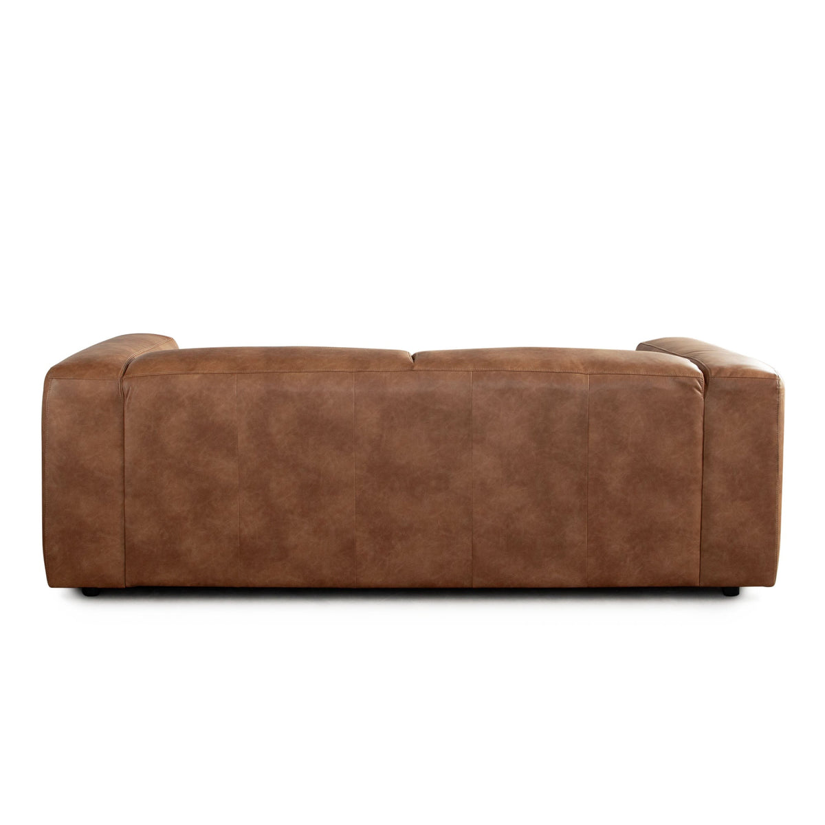 Hyde Saddle Brown Leatherette Sofa – detail – Lusso Furniture Miami