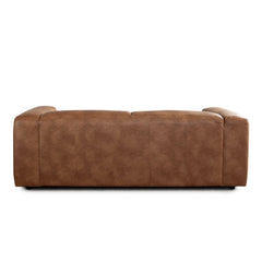 Hyde Saddle Brown Leatherette Sofa – detail – Lusso Furniture Miami