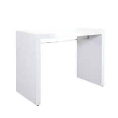 Icon White Lacquer Waterfall Bar Table – White Lacquer – front view – Lusso Furniture Miami