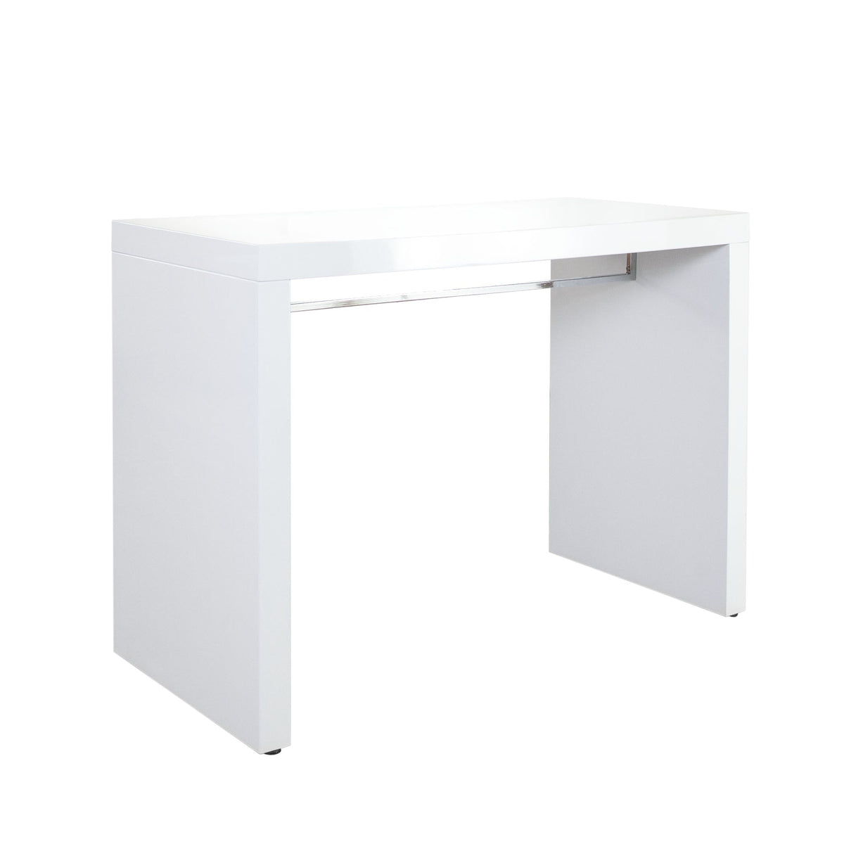 Icon White Lacquer Waterfall Bar Table – White Lacquer – front view – Lusso Furniture Miami