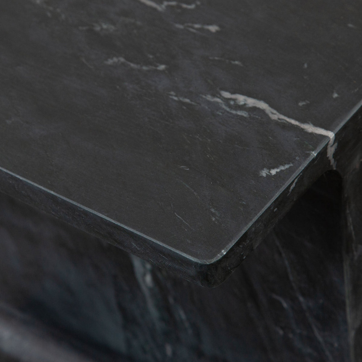 Iris Genuine Marble End Table – angle view – Lusso Furniture Miami