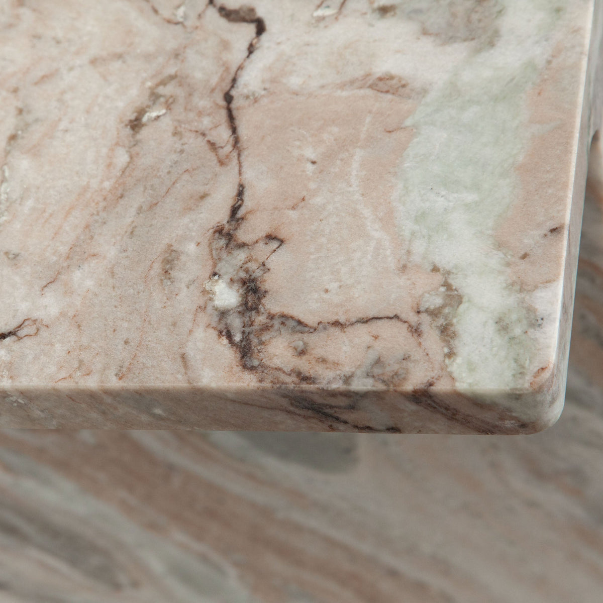 Iris Genuine Marble End Table – finish detail – Lusso Furniture Miami