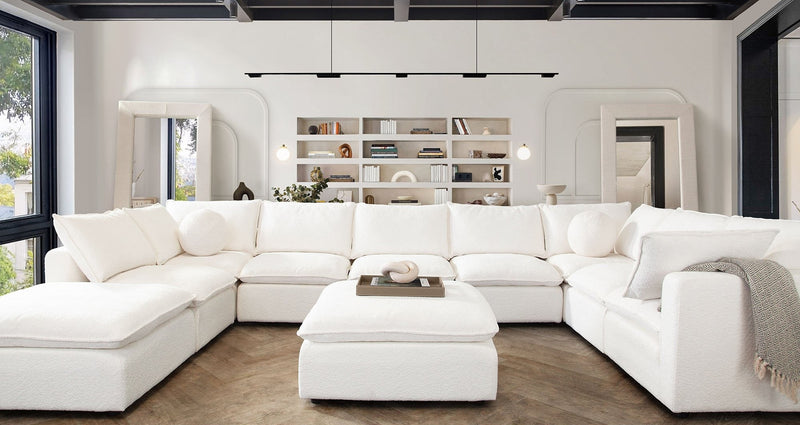 Ivy Faux Shearling Modular Sofa-zoom-