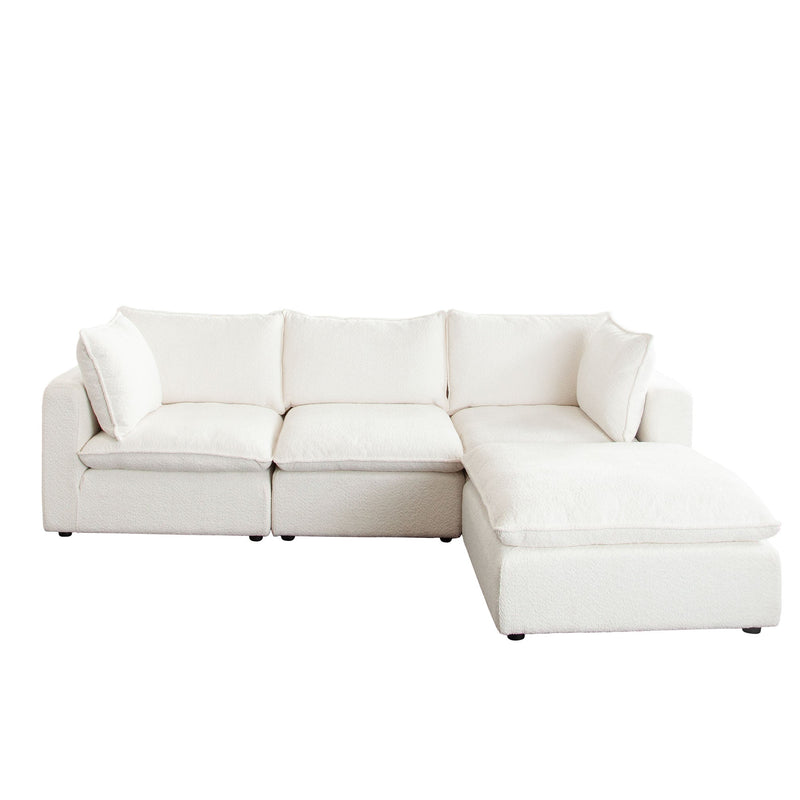 Ivy Faux Shearling Modular Sofa-zoom-