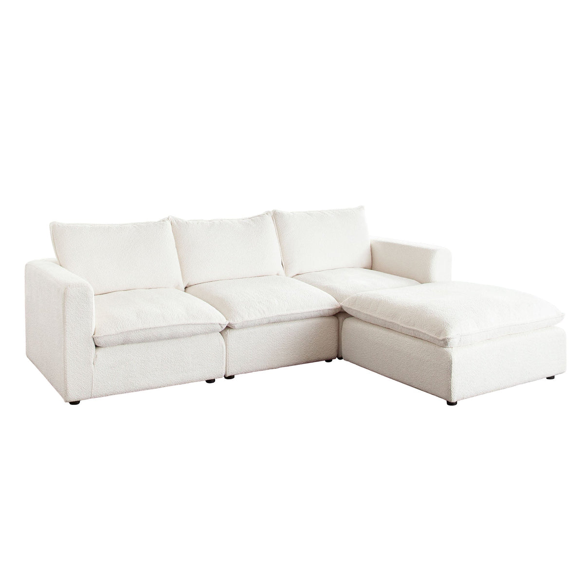 Ivy Faux Shearling Modular Sofa – view 34 – Lusso Furniture Miami