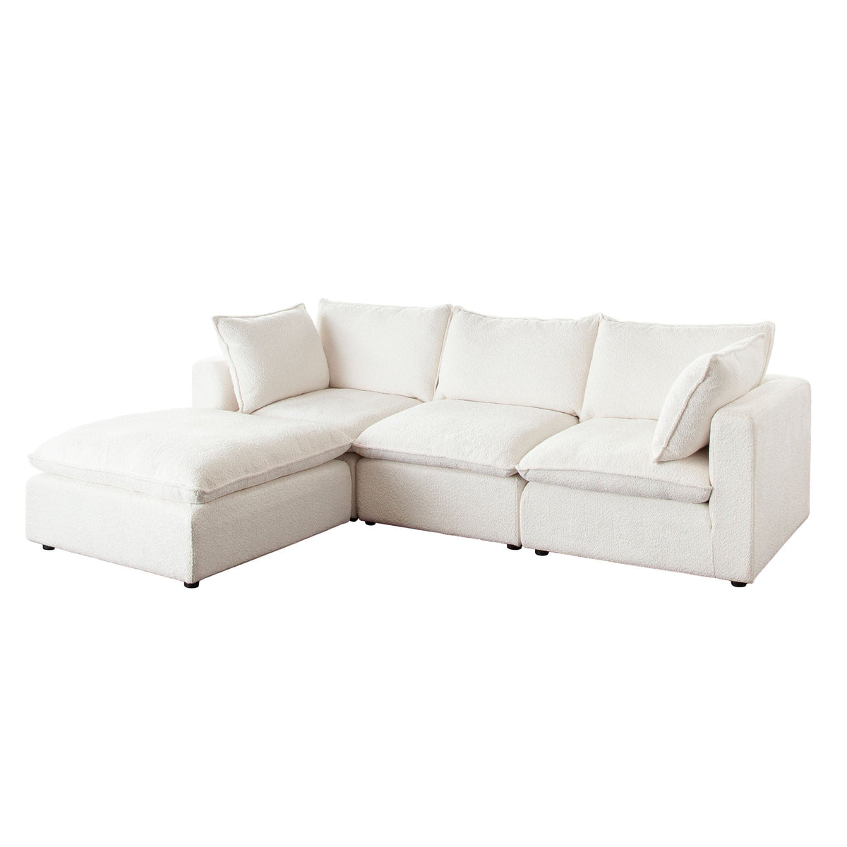 Ivy Faux Shearling Modular Sofa – view 35 – Lusso Furniture Miami