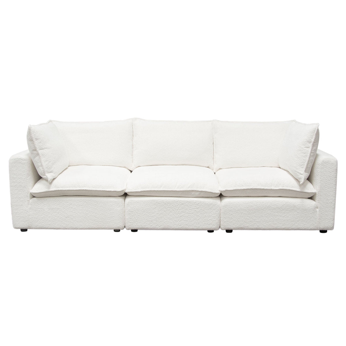 Ivy Faux Shearling Modular Sofa – 3-Piece Modular Sofa / White Faux Shearling – view 23 – Lusso Furniture Miami