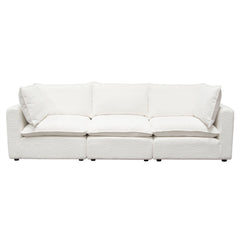 Ivy Faux Shearling Modular Sofa – 3-Piece Modular Sofa / White Faux Shearling – view 23 – Lusso Furniture Miami