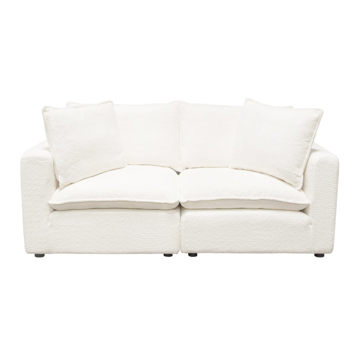 Ivy Faux Shearling Modular Sofa – 2-Piece Modular Sofa / White Faux Shearling – view 15 – Lusso Furniture Miami