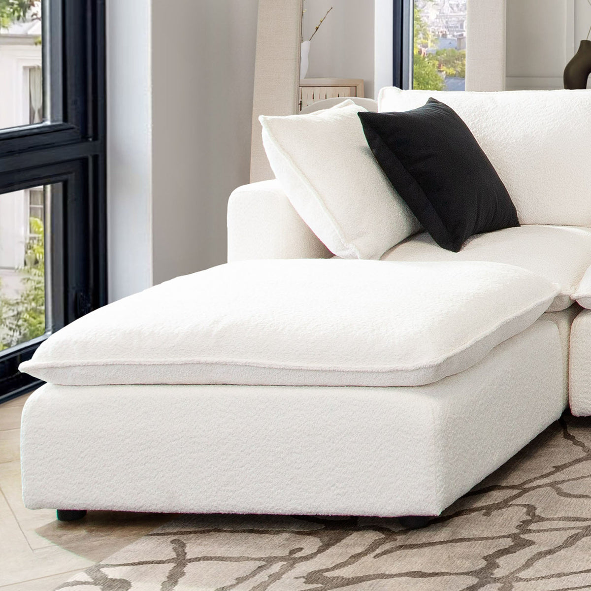Ivy Faux Shearling Modular Sofa – view 14 – Lusso Furniture Miami