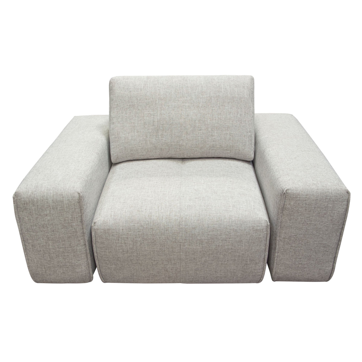 Jazz Adjustable Backrest Modular Sectional – 1-Seater with Adjustable Backrest / Light Brown Fabric – front view – Lusso Furniture Miami