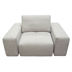 Jazz Adjustable Backrest Modular Sectional – 1-Seater with Adjustable Backrest / Light Brown Fabric – front view – Lusso Furniture Miami
