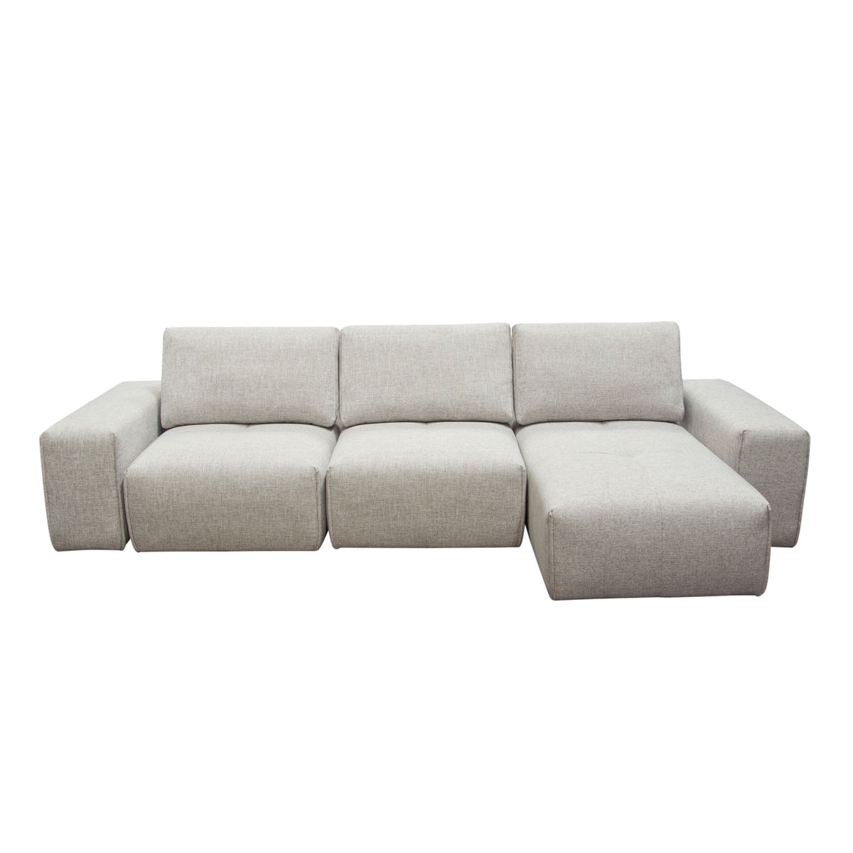 Jazz Adjustable Backrest Modular Sectional – 3-Seater Chaise Sectional with Adjustable Backrests / Light Brown Fabric – view 17 – Lusso Furniture Miami