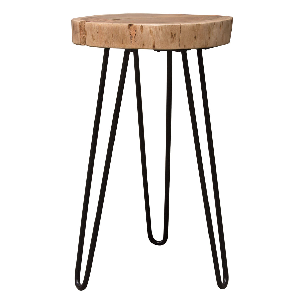Joss Live Edge Hairpin End Table – angle view – Lusso Furniture Miami