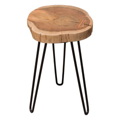 Joss Live Edge Hairpin End Table – side view – Lusso Furniture Miami