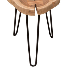 Joss Live Edge Hairpin End Table – back view – Lusso Furniture Miami