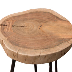 Joss Live Edge Hairpin End Table – close-up – Lusso Furniture Miami