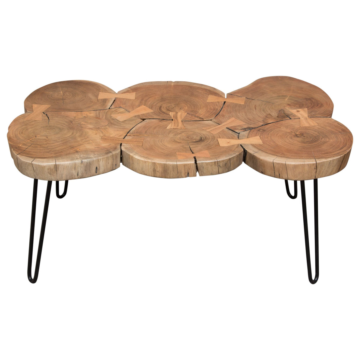 Joss Live Edge Wood Coffee Table – angle view – Lusso Furniture Miami