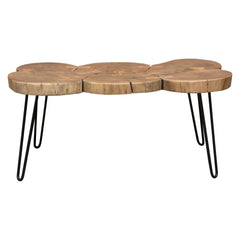 Joss Live Edge Wood Coffee Table – side view – Lusso Furniture Miami