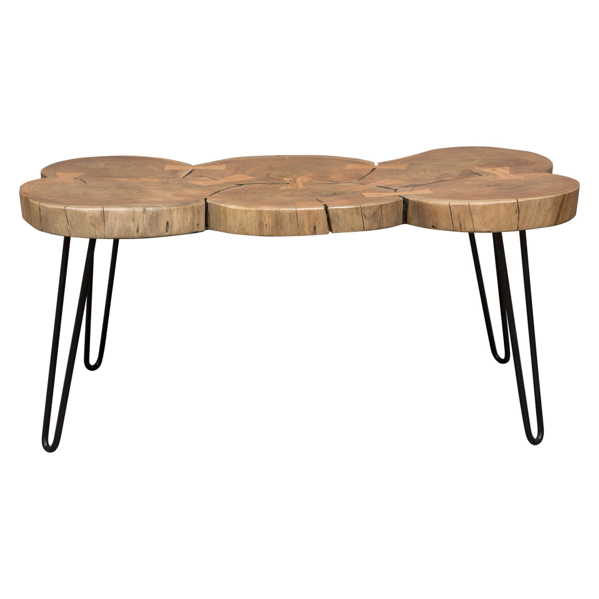 Joss Live Edge Wood Coffee Table – side view – Lusso Furniture Miami